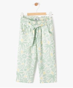 Pantalon imprimé en viscose avec taille élastique bébé fille